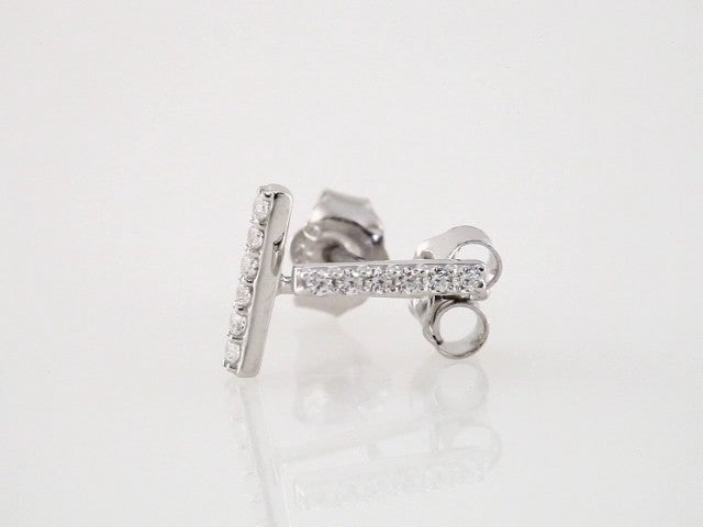 14K 1/10 CTW Natural Diamond Bar Earrings