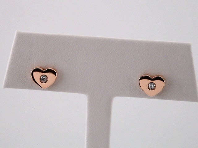 14K .06 CTW Natural Diamond Heart Earrings