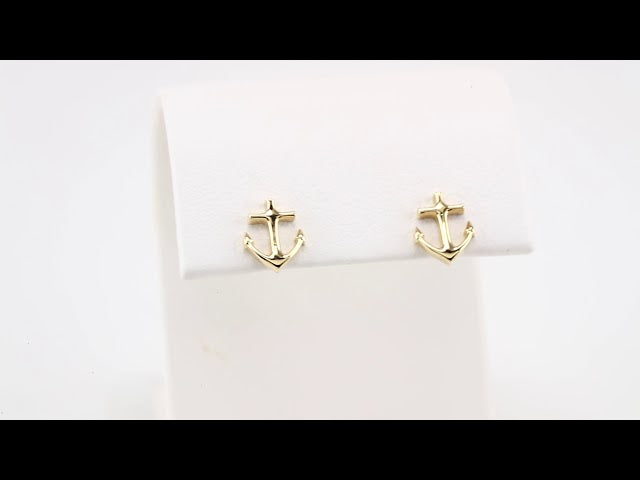 14K Anchor Earrings