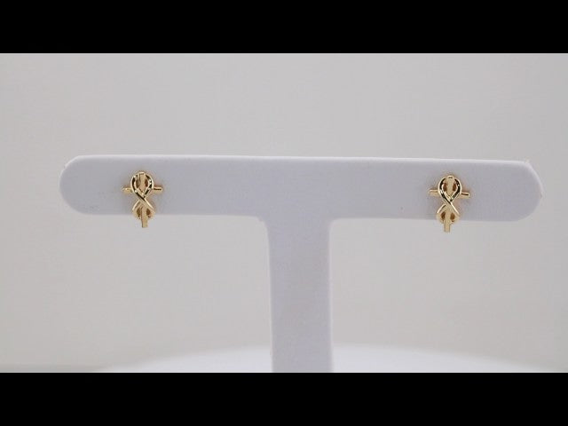 14K Infinity-Inspired Cross Earrings