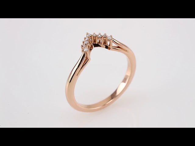 14K Rose .06 CTW Natural Diamond Matching Band