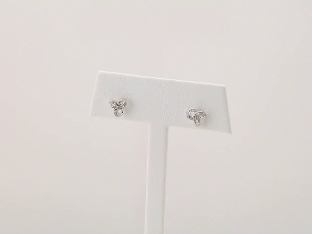 14K 1/6 CTW Natural Diamond Knot Earrings