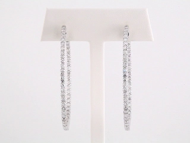 14K 5 CTW Natural Diamond Inside-Outside Hoop Earrings