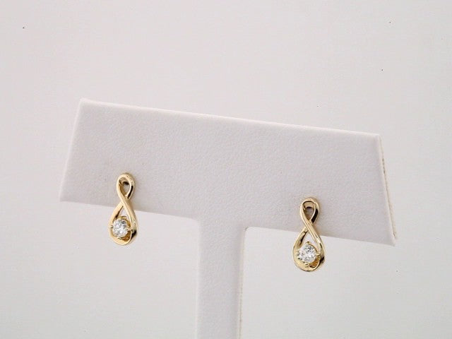 14K 1/5 CTW Natural Diamond Infinity-Inspired Earrings