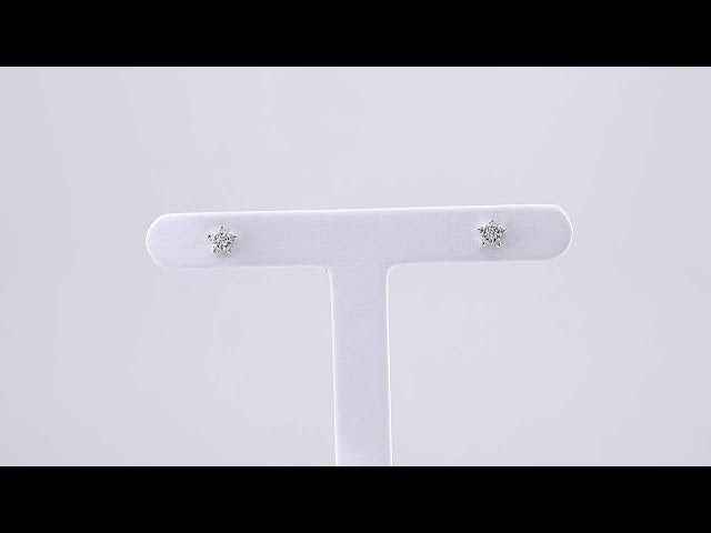 14K 1/10 CTW Natural Diamond Star Earrings