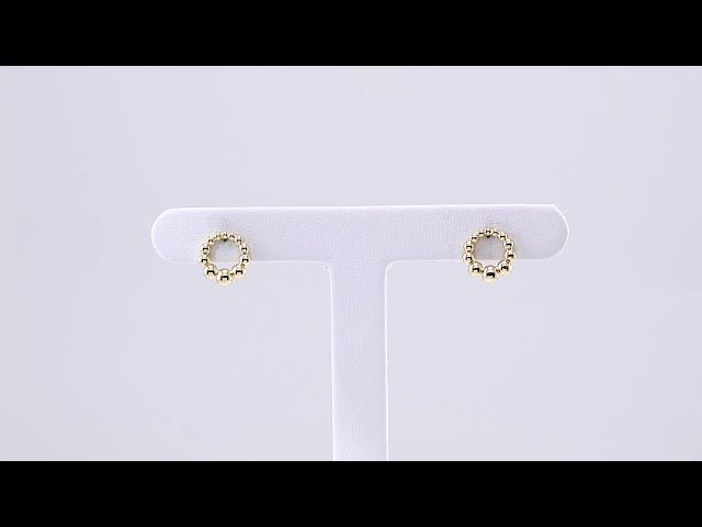 14K Graduated Beaded Circle Earrings
