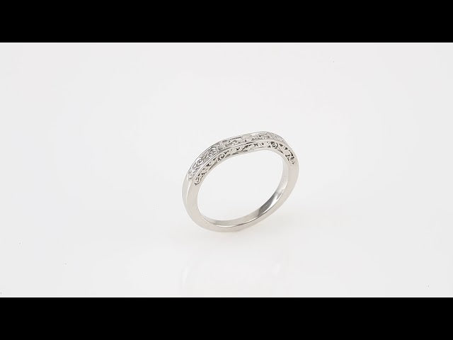 14K White Floral-Inspired Matching Band