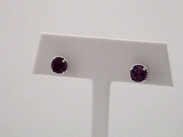 14K Amethyst Rope Earrings