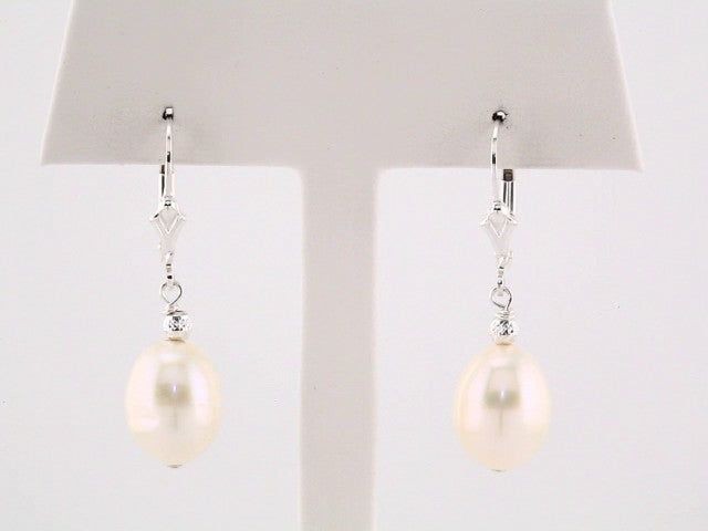 Sterling Silver 9- Cultured Freshwater Pearl Earrings