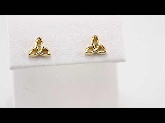 14K Celtic-Inspired Trinity Earrings