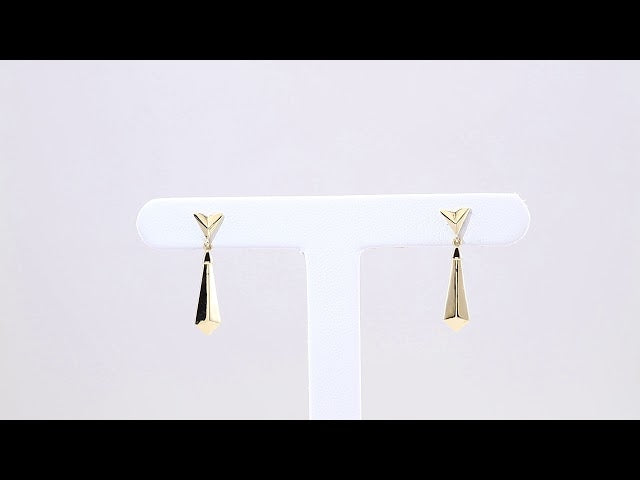 14K Geometric Dangle Earrings