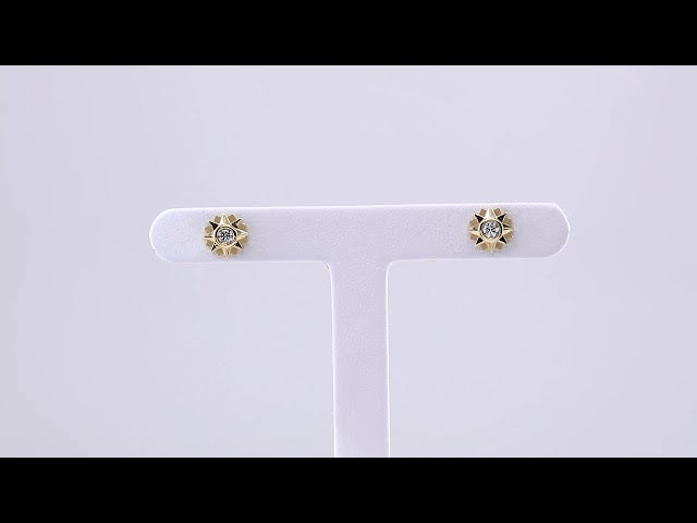 14K 1/3 CTW Natural Diamond Sun Earrings
