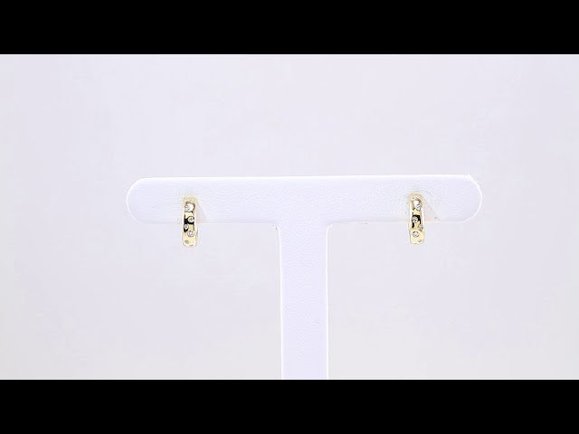 14K 1/10 CTW Natural Diamond Hoop Earrings