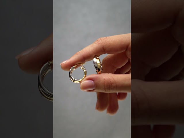 14K / Double Tube Hoop Earrings
