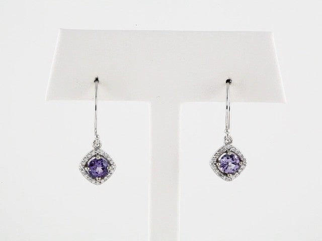 14K Natural Tanzanite & 1/5 CTW Natural Diamond Earrings