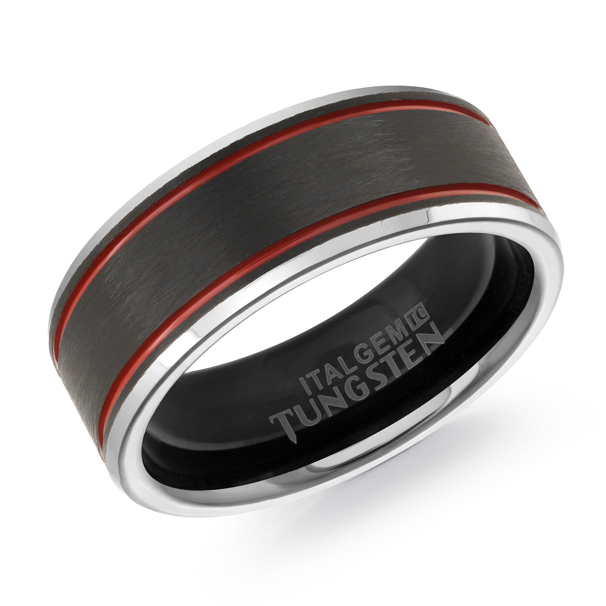Lined Dual-Finish Tungsten Band 8mm
